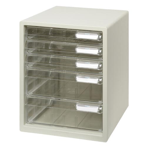 レターケースA4判縦型 浅型3段・深型2段ホワイト