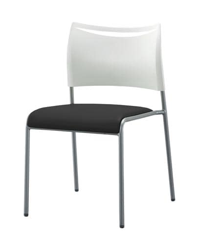 LTS−4チェア脚シルバー背樹脂座合皮ブラック