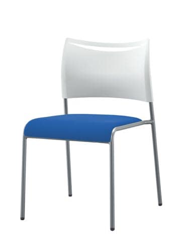 LTS−4チェア脚シルバー背樹脂座布ブルー