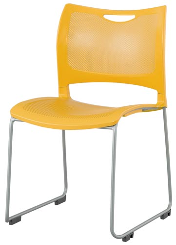 MC−MKチェア脚塗装背座樹脂メッシュハニー