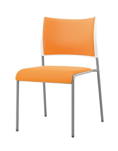 LTS−4Pチェア固定脚 脚銀 背・座布橙