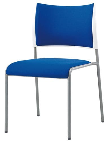 LTS−4Pチェア固定脚 脚銀 背・座布青