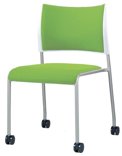 LTS−4Pチェアキャスター脚 脚銀 背・座布緑