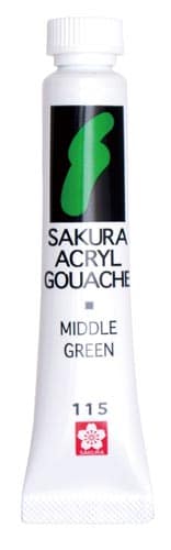 アクリルガッシュ ミドルグリーン 5個