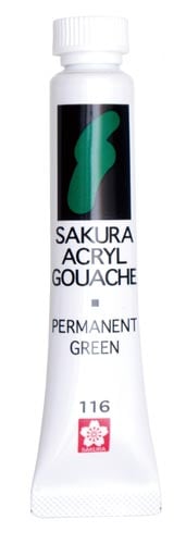 アクリルガッシュ パーマネントグリーン 5個