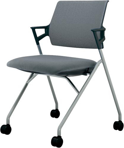 ピエガ 背クッション 黒シェル塗装脚 Sグレー