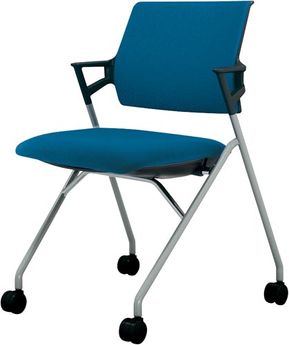 ピエガ 背クッション 黒シェル塗装脚ターコイズSC