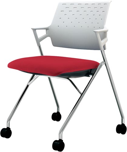 ピエガ 背ヌード 白シェルメッキ脚カーマイン