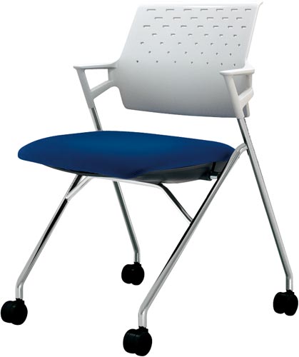 ピエガ 背ヌード 白シェルメッキ脚PブルーSC