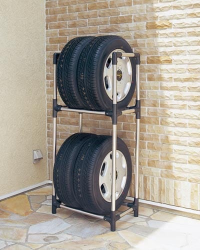 ステンレスタイヤラック ブラック