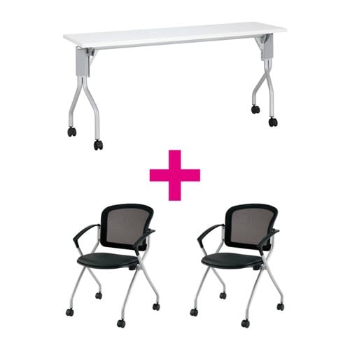 セット品 UP1545WH&MNチェア肘付ブラック