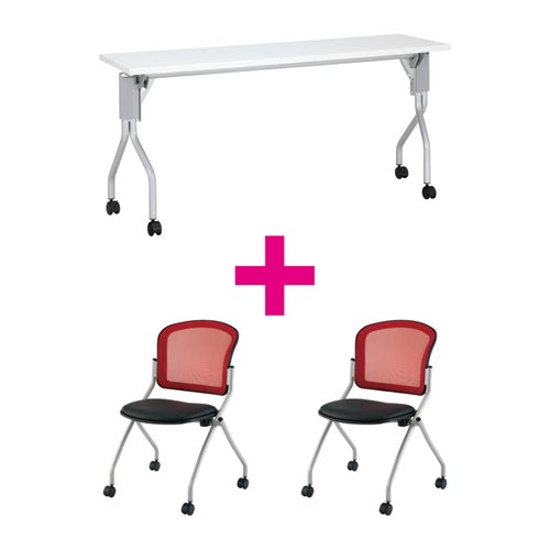 セット品 UP1545WH&MNチェアレッド