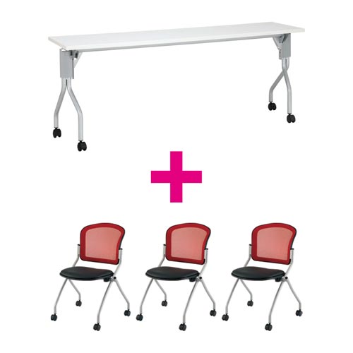 セット品 UP1845WH&MNチェアレッド