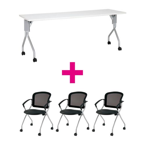 セット品 UP1860WH&MNチェア肘付ブラック