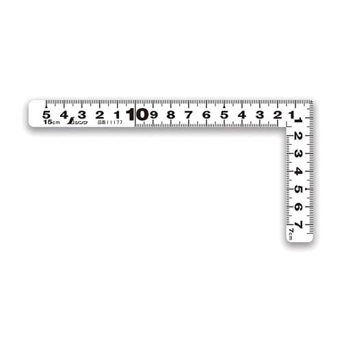 曲尺平ぴた ホワイト 15cm/5寸 併用目盛