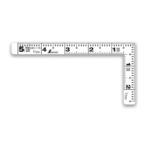曲尺平ぴた ホワイト 5寸/15cm 併用目盛