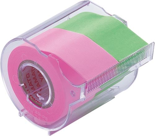 メモックロールテープ 25mm幅 ローズ&ライム