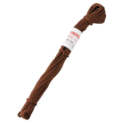 庭園ロープ 茶 3mm×20m