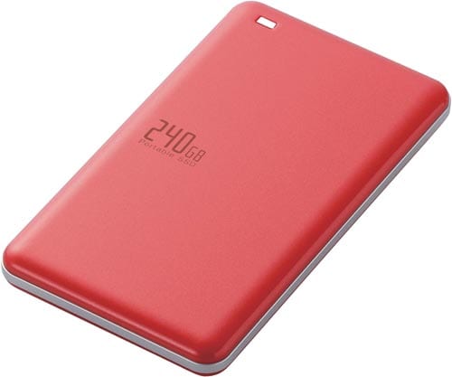 USB3.1(Gen1)外付けSSD240GB 赤