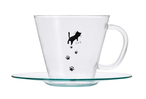 ティーカップ&ソーサー あしあとネコ