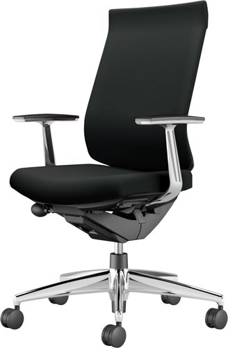 ウィザード3ハイ黒アルミ脚アルミ肘布ブラックW