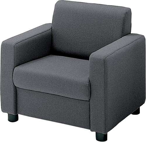 ベーシス応接ソファ 1人掛 布 ダルグレー