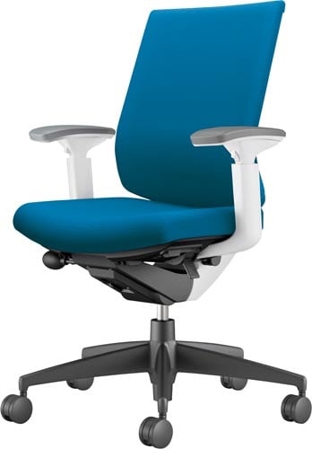 ウィザード3ローバック白樹脂脚可動肘布ターコイズV