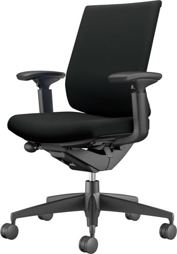 ウィザード3ローバック黒樹脂脚可動肘布ブラックV