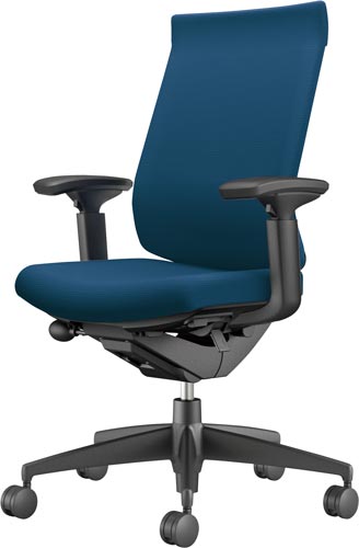 ウィザード3ハイバック黒樹脂脚可動肘布ブルーV