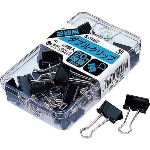 クリップ ダブルクリップ 小 黒 24個入×5