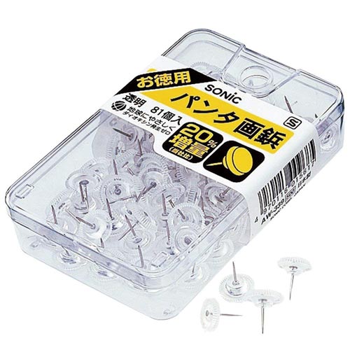 画鋲 パンタ画鋲 透明 81個入×5