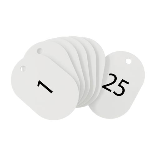 番号札 小 25枚入 白×2