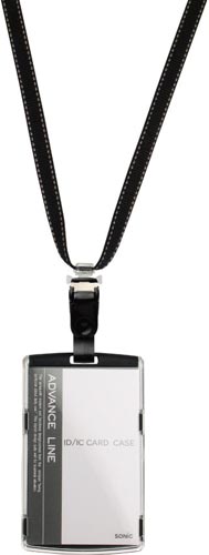 吊下げ名札 IDカード用 縦 ハード 黒 5枚