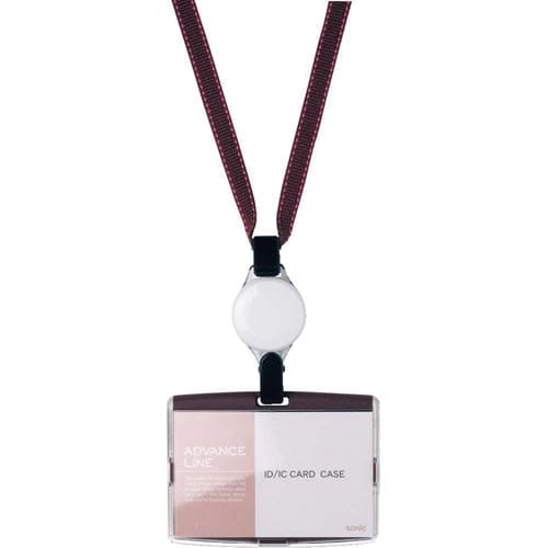 吊下げ名札 リール式 IDカード用 ブラウン 5枚