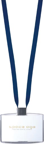 吊下げ名札 名刺サイズ 横 ダブルロック 青 5枚