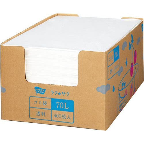 箱入り増量低密度薄口ゴミ袋 70L 400枚