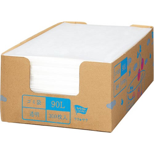 箱入り増量低密度薄口ゴミ袋 90L 300枚