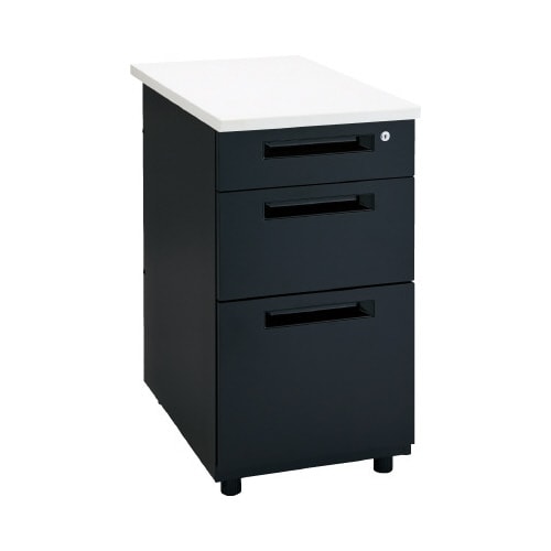 TT−Lデスク脇机引出3段 WH×BK