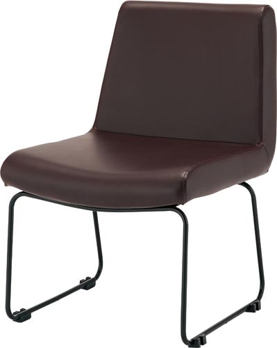 ループ脚チェア PVC ブラウン