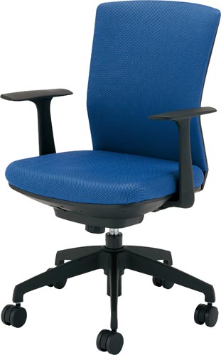 シンフォート回転椅子肘付布張りブルー4脚以上