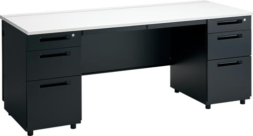 TT−Lデスク両袖机引出3+3幅1800WH×BK