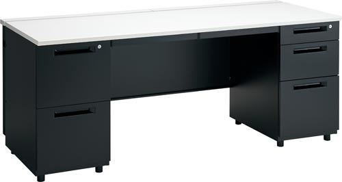 TT−Lデスク両袖机引出2+3幅1800WH×BK