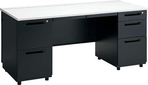 TT−Lデスク両袖机引出2+3幅1600WH×BK