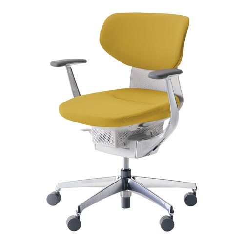 イング クッションラテラル 白本体銀脚 黄 硬床用