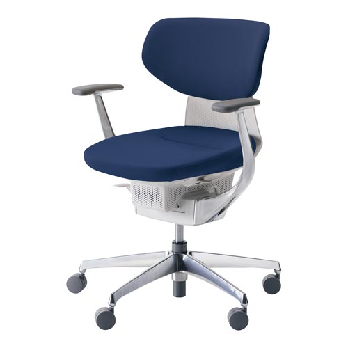 イング クッションラテラル 白本体銀脚 紺 硬床用