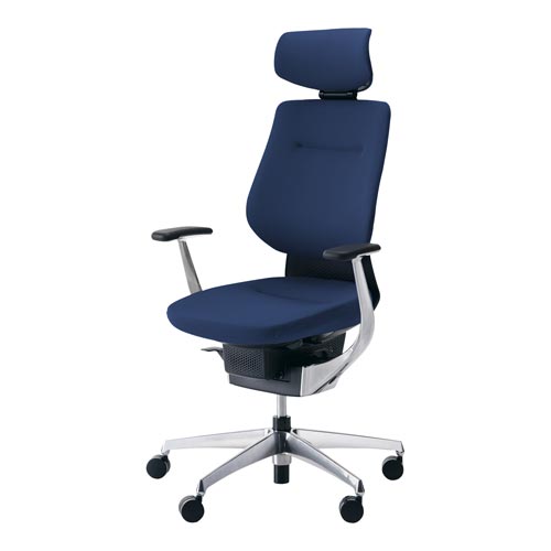 イング クッションヘッド付 本体黒 銀脚紺 硬床用