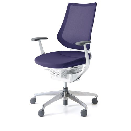 イング メッシュバーチカル本体白アルミ脚深紫硬床用