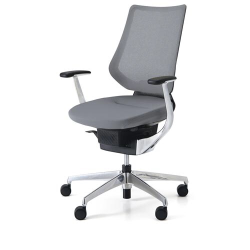 イング メッシュバーチカル本体本体黒銀脚薄灰硬床用