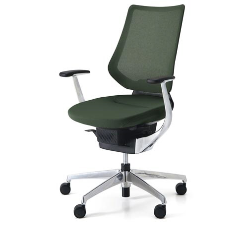 イング メッシュバーチカル本体本体黒銀脚深緑硬床用