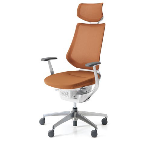 イング メッシュヘッド付 本体白銀脚 橙 軟床用